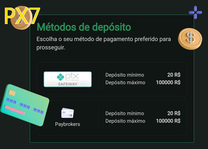 O cassino PX7bet oferece uma grande variedade de métodos de pagamento