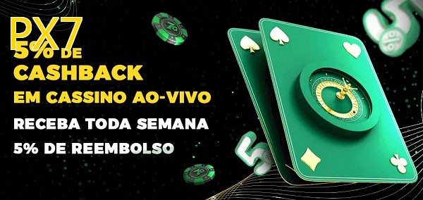 Promoções do cassino ao Vivo PX7